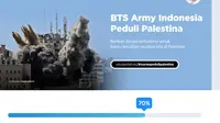 Donasi yang diperuntukkan oleh warga Palestina disiarkan oleh penggemar BTS yang dikenal dengan Army dengan target Rp500.000.000. [Foto: solusipeduli.org]