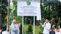 Bukti Negara Hadir, Kemenag Resmikan Papan Nama Gereja Katolik Santo Joannes Baptista