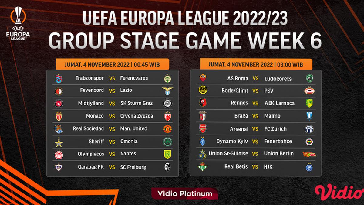 Link Live Streaming Liga Europa 2022/23 Week 6 di Vidio, Jumat, 4 November 2022