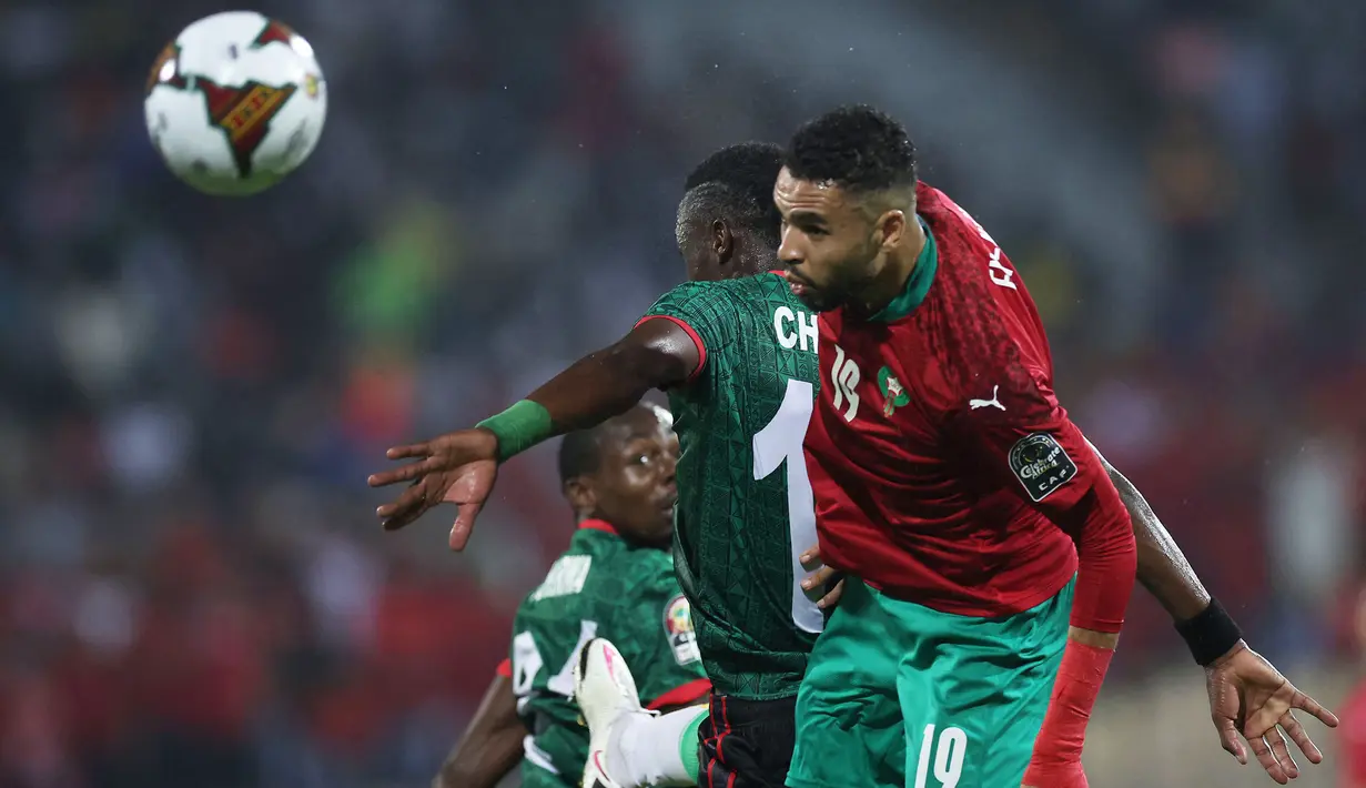 Untungnya, Maroko berhasil menyamakan kedudukan di penghujung babak pertama. Gol tersebut dicetak oleh striker Sevilla, Youssef En-Nesyri lewat tandukannya. (AFP/Kenzo Tribouillard)