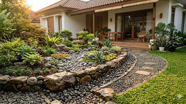 Inspirasi Taman Batu di Halaman Rumah
