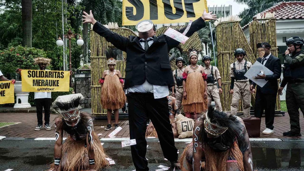 Aksi Greenpeace Soroti Dampak Proyek Tebu di Merauke