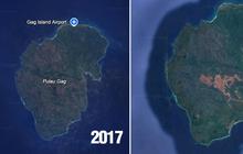 FOTO: Potret Perubahan Pulau Gag Raja Ampat Akibat Tambang Nikel, Alam Hijau Kini Jadi Cokelat