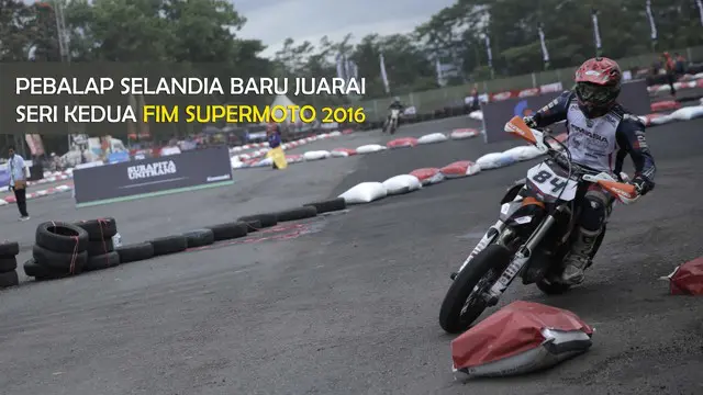 Video race seri kedua FIM Asia Supermoto Championship 2016 di Malang, Minggu (9/10/2016) dijuarai pebalap asal Selandia Baru, Richard Dibben
