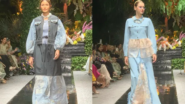Koleksi untuk Idul Fitri dari brand Nawasana berudul "Garden Reverie". (Dok: Liputan6.com/dyah)