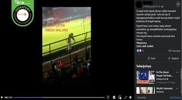Gambar Tangkapan Layar Video Pemukulan Terhadap Suporter Aremania yang Diklaim Jadi Penyebab Tragedi Kanjuruhan (sumber: Facebook).