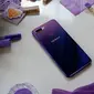 Tampilan Oppo F9 yang kini hadir dalam varian warna starry purple (sumber: istimewa)