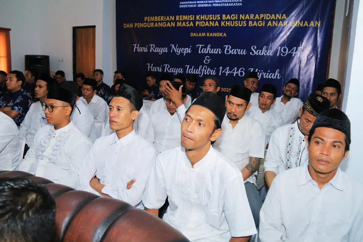Remisi Nyepi untuk napi beragama Hindu di Jawa Timur. (Foto: Liputan6.com/Dian Kurniawan)