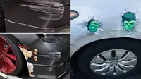 7 Lukisan di Mobil Penyok Ini Sukses Samarkan Kerusakan, Engga Jadi Butut (Sumber: Facebook/The Handyman)