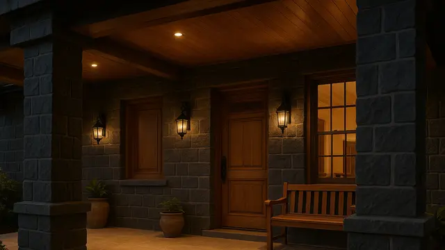 Teras Rumah Cantik dengan Batu Alam