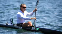 Atlet kayak Selandia Baru, Lisa Carrington. (Philip Fong/AFP)
