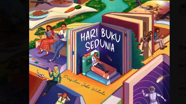 Hari Buku Sedunia (Tangkapan Layar Twitter Presiden Joko Widodo)
