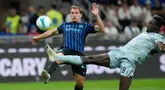 Inter Milan mengalami kekalahan yang tidak terduga pada matchday kedua Serie A 2025/2026. Nerazzurri takluk dengan skor 1-2 dari Udinese di kandang sendiri, Stadio Giuseppe Meazza. (AP Photo/Luca Bruno)
