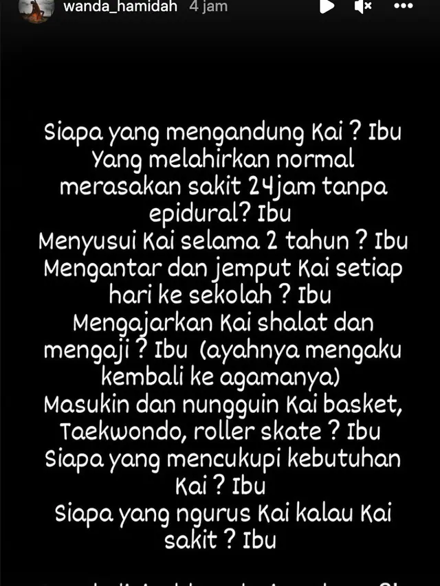 Unggahan Wanda Hamidah. (Foto: Dok. Instagram @wanda_hamidah)