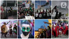 Foto kombinasi yang dibuat pada 29 September 2020 ini menunjukkan demonstrasi pada Hari Dekriminalisasi Aborsi di Amerika Latin dan Karibia. (AP Photo/Marco Ugarte, Dolores Ochoa, Victor R. Caivano, Silvia Izquierdo)