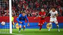 Menjamu SC Braga di Freiburg im Breisgau, Jerman, SC Frieburg sejatinya tertinggal agregat 1-2 pada leg pertama semifinal. (AP Photo/DPA/Philipp von Ditfurth)