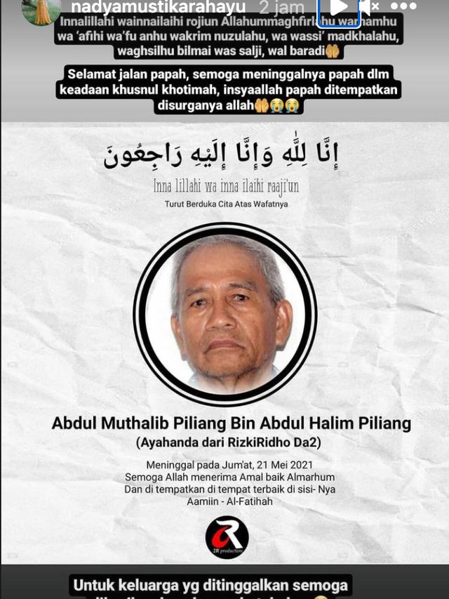 Unggahan Nadya Mustika Rahayu. (Foto: Instagram @nadyamustikarahayu)