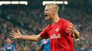 <p>Reaksi pemain RB Salzburg, Erling Haaland saat laga laga Grup E Liga Champions 2019/2020 melawan Napoli di Red Bull Arena, Austria, 23 Oktober 2019. Haaland tampil memukau pada Piala Dunia U-20 2019. Ia menjadi pencetak gol terbanyak pada ajang tersebut dengan melesatkan 9 gol. Sayang, kesuksesannya tak berbanding lurus dengan Timnas Norwegia yang gagal mentas dari fase grup. (AFP/APA/Krugfoto)</p>