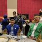 Ketum Golkar Airlangga Hartarto, Ketum PAN Zulkifli Hasan, dan Plt Ketum PPP Muhammad Mardiono saat berkumpul di acara Koalisi Indonesia Bersatu (KIB). (Istimewa)