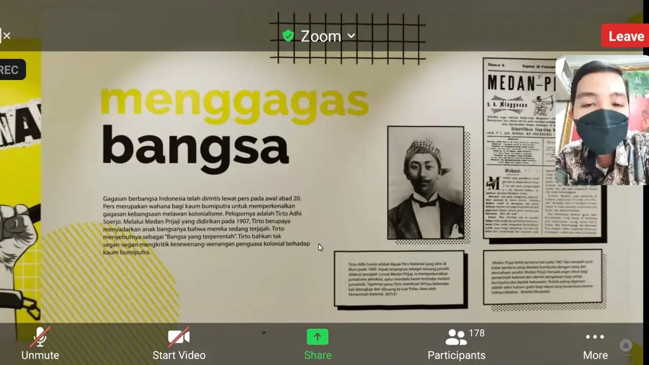 Pameran Virtual bertajuk ‘Lawan!’, yang diselenggarakan oleh Museum Sumpah Pemuda, Rabu (27/10/2021). (Liputan6.com/Dok. Heni Purwono)