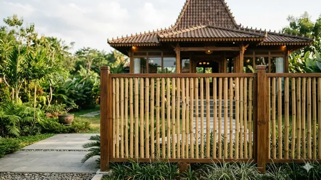 Pagar Bambu Minimalis untuk Rumah Joglo Modern (Foto: Gemini AI)