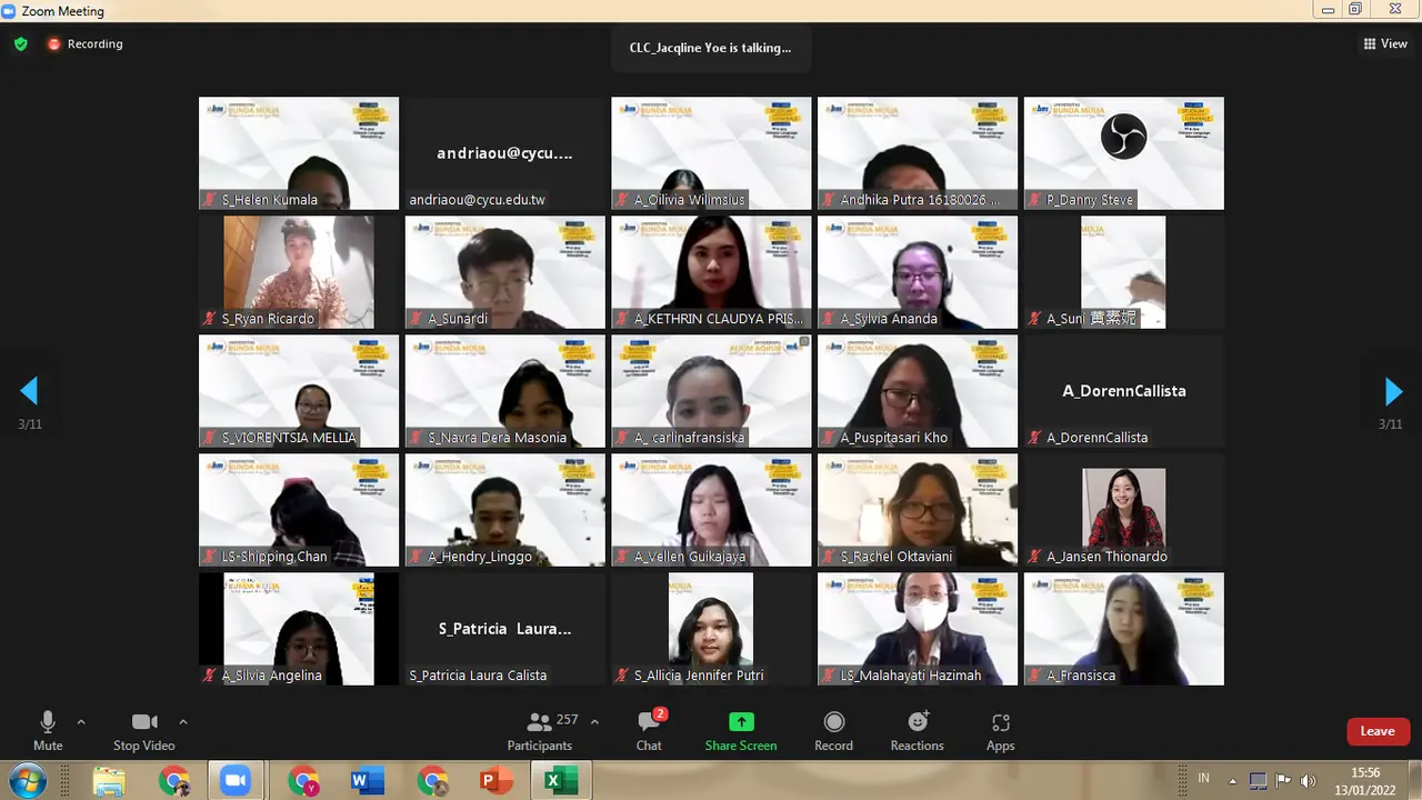 Kuliah umum virtual bertajuk "E-era Chinese Language Education" yang digagas oleh UBM. (Istimewa)
