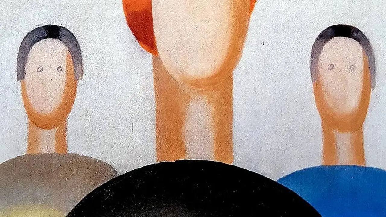 Lukisan "Three Figures" karya Anna Leporskaya