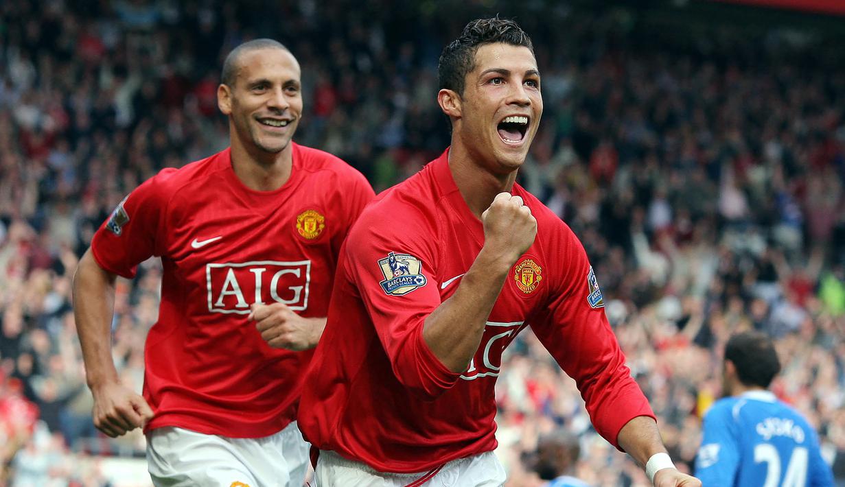Manchester United. Di periode pertamanya bersama Manchester United selama 6 musim mulai 2003/2004 hingga 2008/2009, Cristiano Ronaldo mampu mencetak 118 gol dan 69 assist dari total 292 laga di semua ajang kompetisi. (AFP/Andrew Yates)