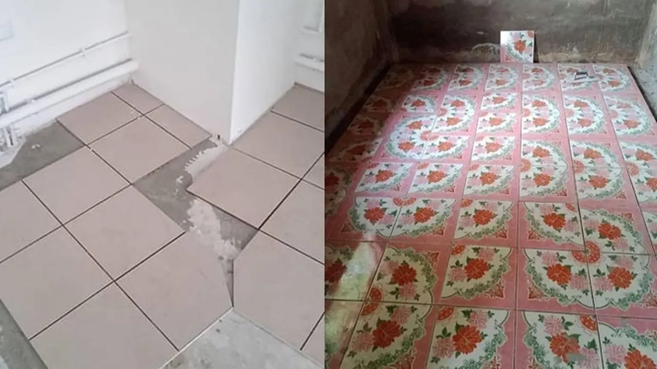 6 Hasil Kerja Tukang Bangunan Tata Lantai Rumah Ini Tak Beraturan, Mandor Pusing