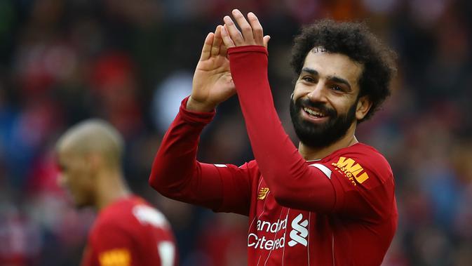Gelandang Liverpool, Mohamed Salah. (AFP/Geoff Caddick)
