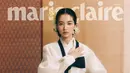 Ia diketahui akan mempromosikan hanbok sebagai bagian dari proyek Hanbok Wave 2024 di New York dan Paris. [Foto: Marieclaire]