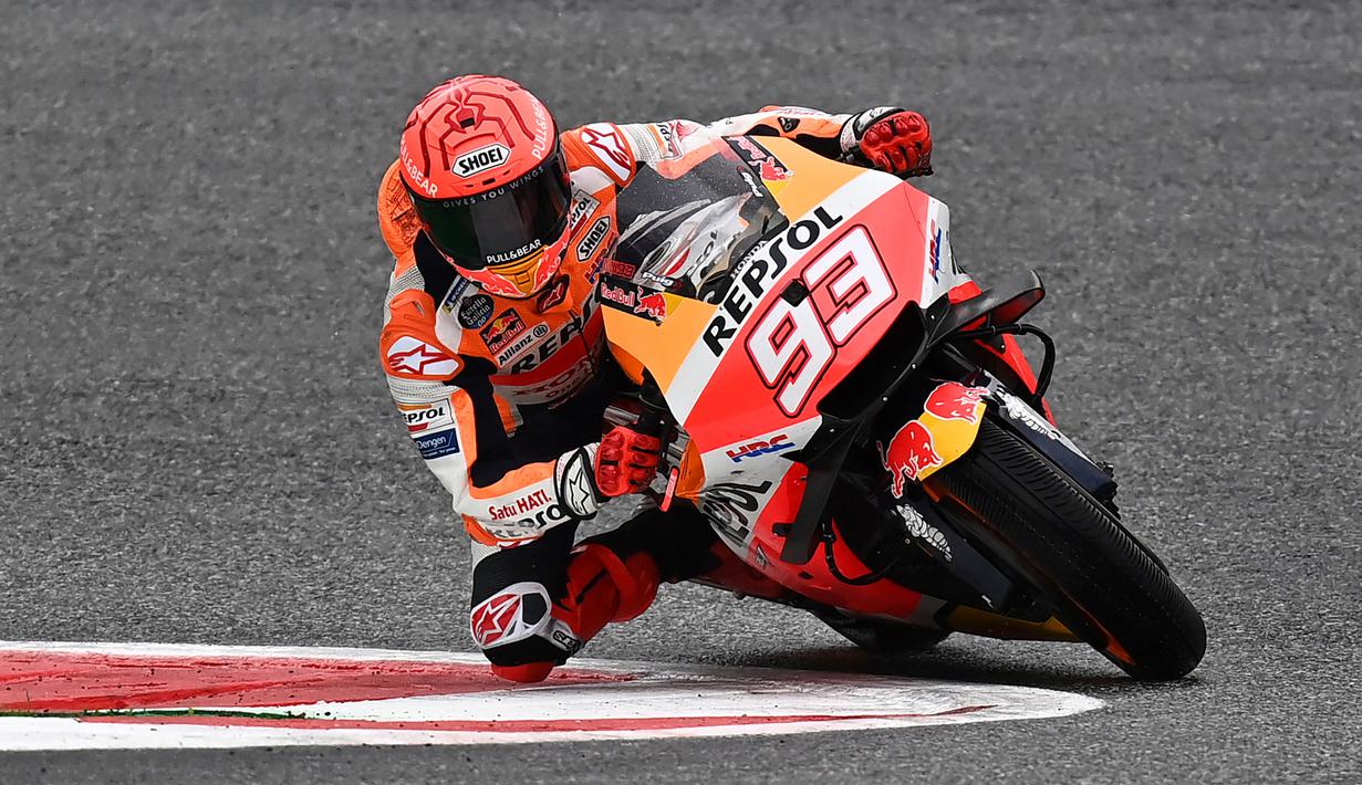 Sementara Marc Marquez dari tim Repsol Honda menyelesaikan lomba di urutan ke-8. (Foto: AFP/Joe Klamar)