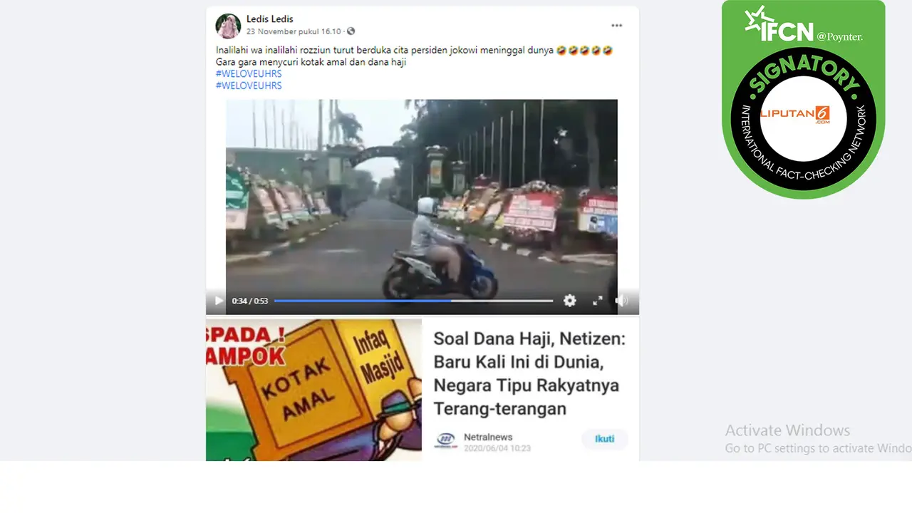 Hoaks Jokowi meninggal dunia