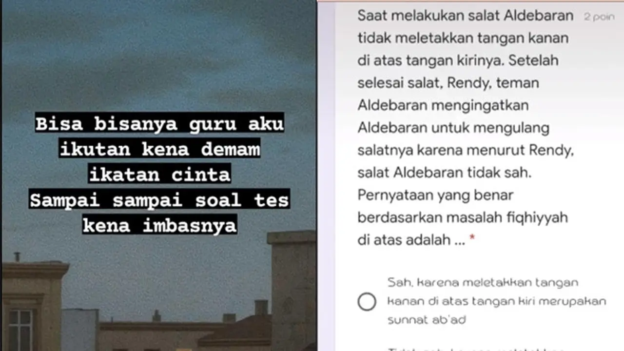 Demam Ikatan Cinta, Guru Wanita Ini Buat Soal dengan Nama Tokoh Sinetron