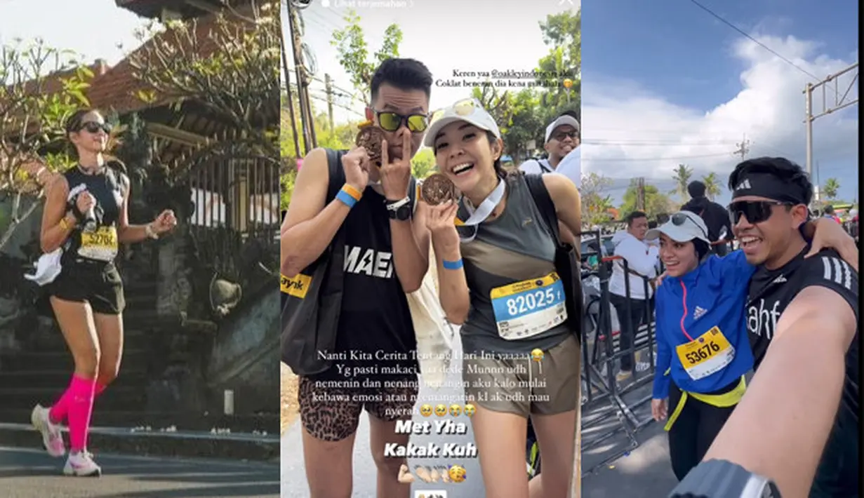 Banyak artis dan selebriti yang gemar olahraga lari marathon. Seperti belum lama ini, banyak selebriti Tanah Air yang mengikuti festival lari marathon yang diselenggarakan oleh salah satu bang swasta di Bali, Minggu (27/8). Berikut potretnya [dok. Instagram]