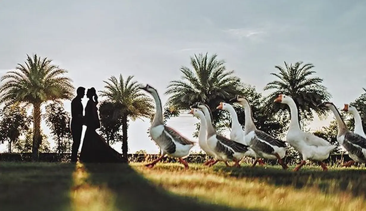 Keceriaan terlihat dari kedua mempelai Asty Ananta dan Hendra Suyanto yang sedang berbahagia. Terlihat dari foto beredar di Instagram. Pernikahan yang mengejutkan itu meninggalkan cerita bahwa tidak mendapat restu dari ibunda Asty. (Instagram/asty_ananta)