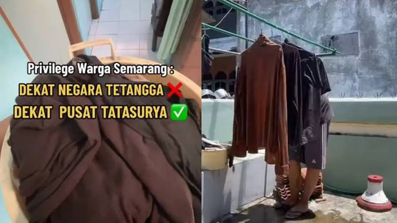 Viral, Pria Ini Jemur Baju 30 Menit Langsung Kering di Semarang, Panas Banget