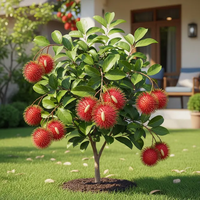 Jenis Pohon Rambutan Mini yang Cocok untuk Halaman Rumah (Image by Gemini AI)