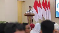 Menteri Ketenagakerjaan&nbsp; Yassierli dalam rangka peringatan Hari Ulang Tahun (HUT) ke-78 Kementerian Ketenagakerjaan yang mengusung tema A Nice Place to Grow. (Dok Kemnaker)&nbsp;