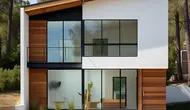 Gambar Desain Rumah Modern Minimalis 2 Lantai by Meta AI