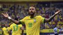 Brasil jadi negara keempat yang lolos ke putaran final Piala Dunia 2022 menyusul Denmark, Jerman, dan tuan rumah Qatar. Hal tersebut tak lepas peran Neymar Jr sebagai striker andalan Selecao. Penyerang PSG tersebut diketahui saat ini memiliki nilai pasar sebesar Rp1,4 Triliun. (AFP/Nelson Almeida)