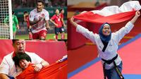 Berikut ini ragam selebrasi terbaik saat perhelatan akbar Asian Games 2018. (Foto-foto Bola.com dan AP)