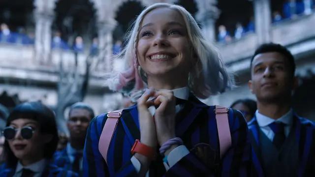 Emma Myers dalam Wednesday. (Netflix)