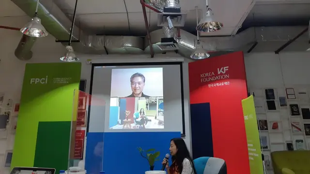 Andrew Kim, Profesor International Studies di Korea University dalam workshop Indonesia Korea Journalist Network 2021 yang digelar oleh Foreign Policy Community of Indonesia (FPCI). (Liputan6.com/Tanti Yulianingsih)