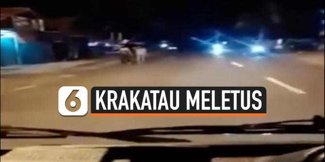 VIDEO: Anak Krakatau Meletus, Warga Lampung Panik Berhamburan