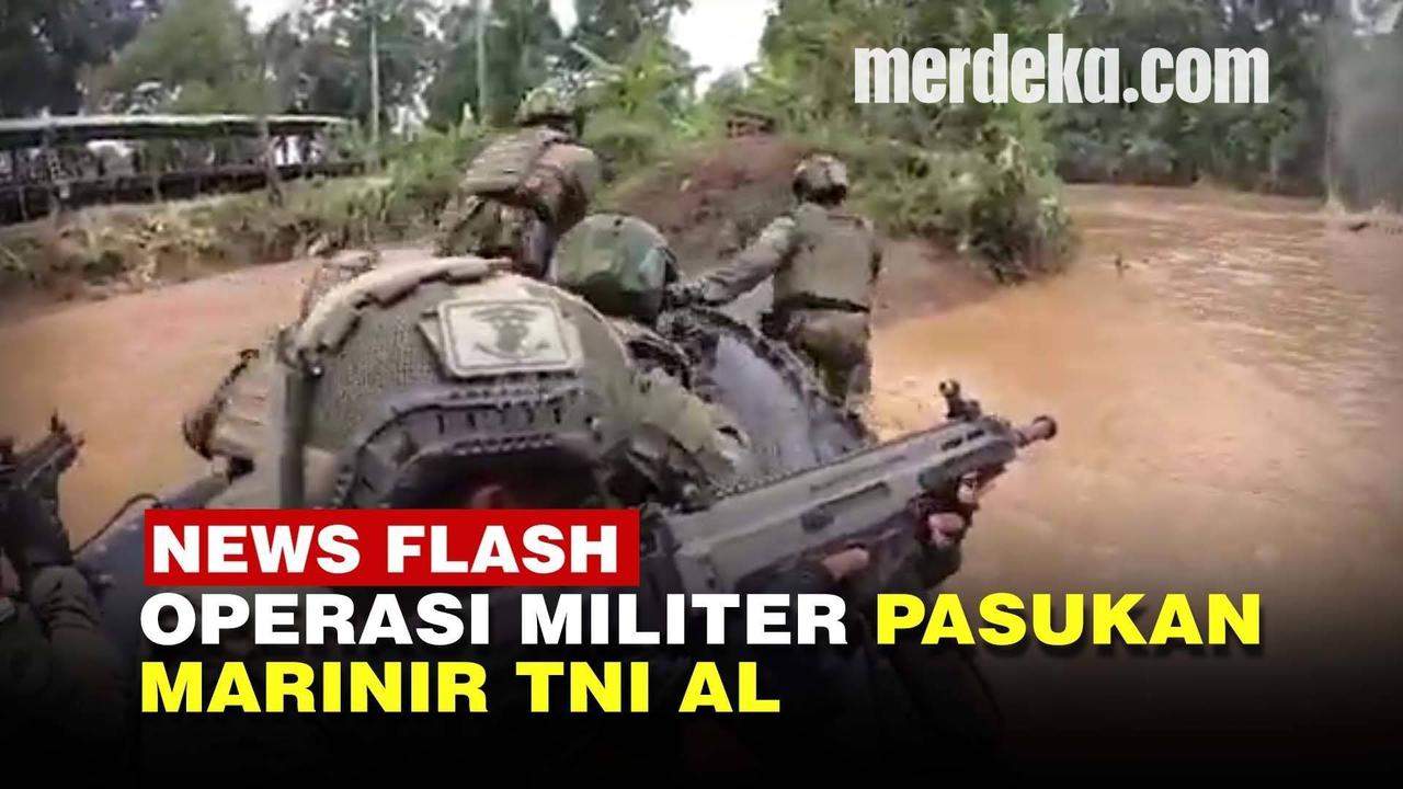 VIDEO: Pasukan Marinir TNI AL Terjun Malam dari Pesawat, Sergap Musuh di Hutan