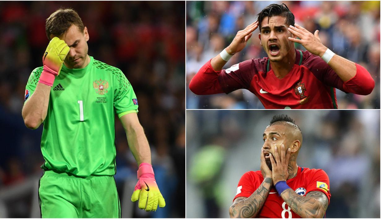 Berikut ini Arturo Vidal dan tiga pemain yang tidak mampu menunjukan perrmainan maksimal saat ajang Piala Konfederasi 2017. (Foto-foto Kolase AFP dan EPA)