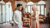 ucapan minta maaf lebaran ke pacar ©Ilustrasi dibuat AI