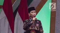 Presiden Joko WIdodo memberikan sambutan ketika menghadiri Harlah ke-46 PPP di kawasan Ancol, Jakarta, Kamis (28/2). harlah ke-46 PPP mengusung tema ‘Membangun Keluarga Membangun Bangsa’. (Liputan6.com/Faizal Fanani)