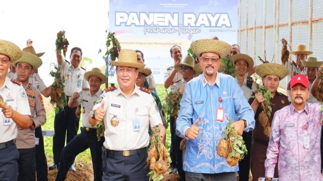 Panen Raya Ditjenpas Kalsel Hasilkan 4,6 Ton Komoditas Pangan, Wujud Pembinaan dan Bakti Sosial